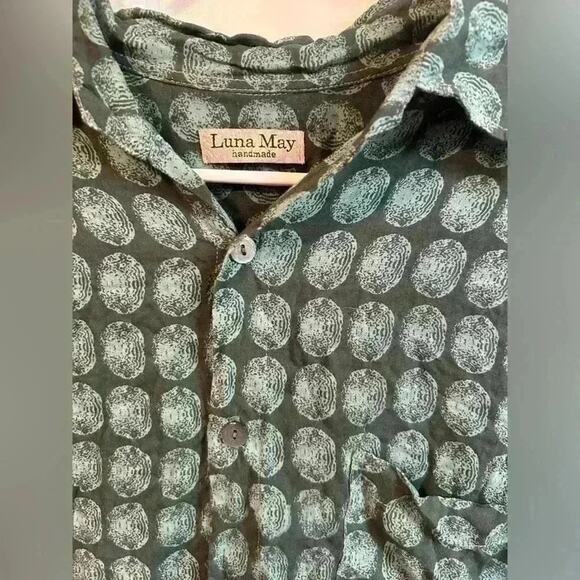 Luna May Hand Made Button Down Blouse XL - Picture 2 of 5